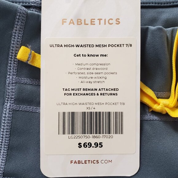Fabletics Ultra High Waist Mesh Pocket 7/8 Legging XS - Picture 5 of 9